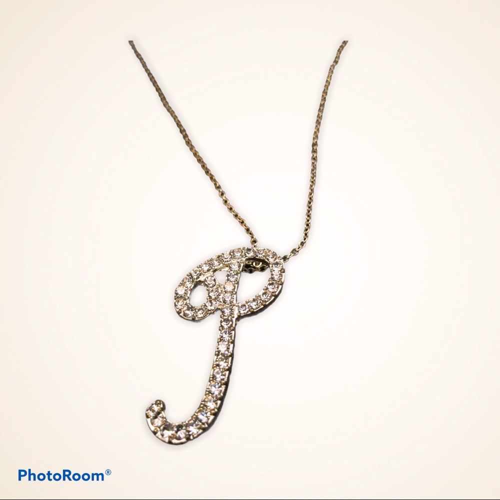 P initial sparkle necklace